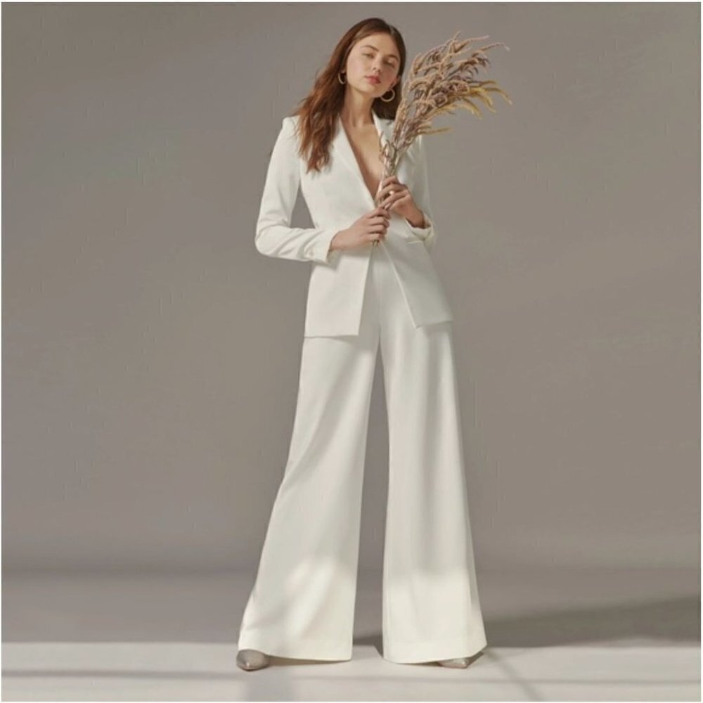 Floravere RBG Single Button Bridal Blazer Jacket White